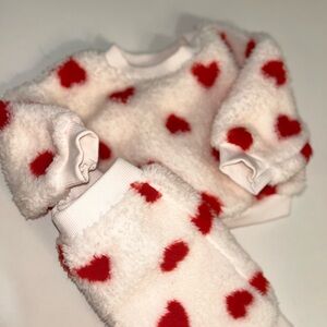 Cozy Heart Patterned Sweater and Pants Set